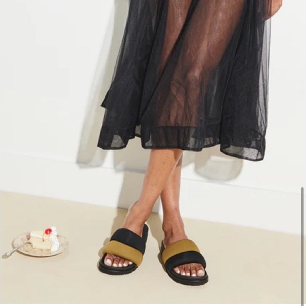 Freda Salvador Black and Tan Sandals